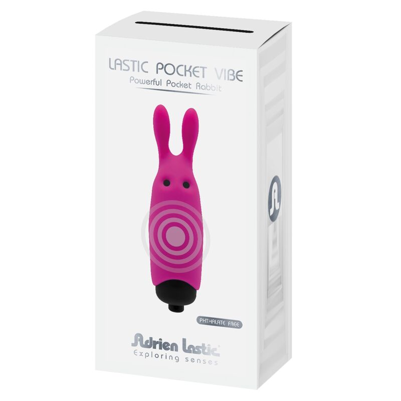 Discover discreet pleasure with Adrien Lastic Pocket Rabbit Vibrator. Compact, submersible, with silent vibrations and bunny ears for clitoral stimulation5