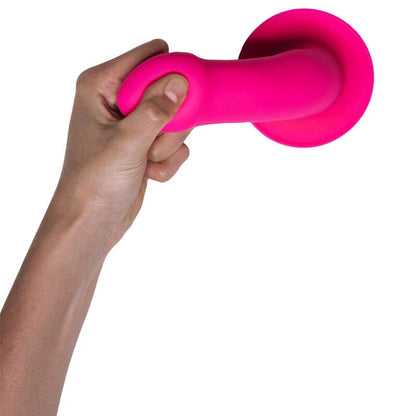 Experience realism with Adrien Lastic Silicone Dildo Pink. Double-density Silexpan, suction base, and thermo-reactive properties for versatile and lifelike pleasure.3