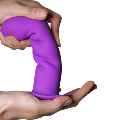 Experience lifelike pleasure with Adrien Lastic Silicone Dildo Violet. Double-density Silexpan, thermo-reactive design, and suction base for versatile, realistic sensations.3