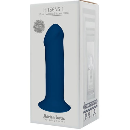 Experience realistic pleasure with Adrien Lastic Hitsens One Dildo Blue. Thermo-reactive, double-density Silexpan design with suction base and harness compatibility.4