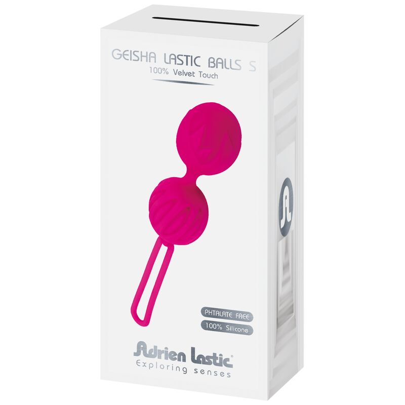 Strengthen your pelvic floor with Adrien Lastic Kegel Silicone Balls. Velvet-touch, premium silicone, dual relief for stimulation, available in Pink, Violet, and Fuchsia.1