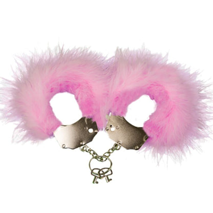 Elevate your BDSM play with Adrien Lastic Feathered Metal Handcuffs. Soft lining, sturdy chain, and two keys for secure and sensual restraint. Black, white, or pink.5