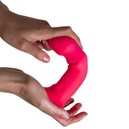 Discover Adrien Lastic Vibe Silicone Dildo Pink. Double-density Silexpan, powerful motor with 10 vibration modes, suction base, and harness compatibility.2