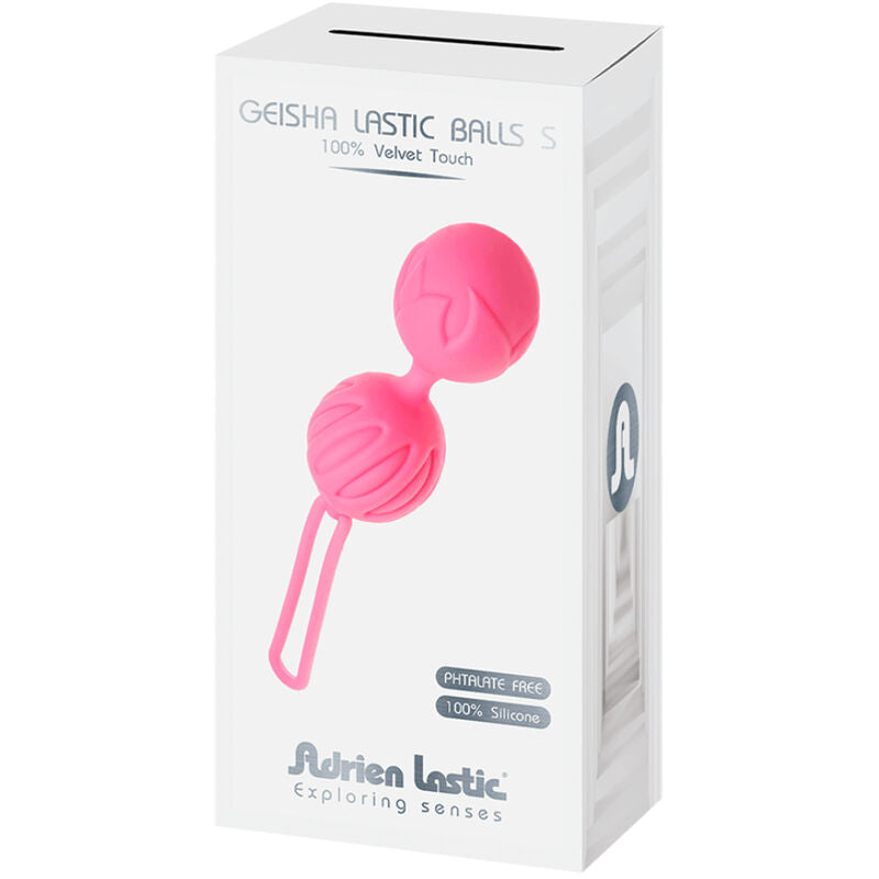 Strengthen your pelvic floor with Adrien Lastic Kegel Silicone Balls. Velvet-touch, premium silicone, dual relief for stimulation, available in Pink, Violet, and Fuchsia.5