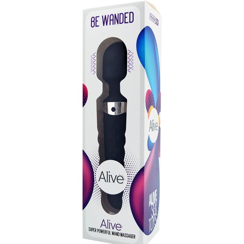 Relax and indulge with Alive Be Wanded Vibrator. 16 vibration modes, USB rechargeable, ergonomic design, and splash-proof for versatile therapeutic and sensual use.3