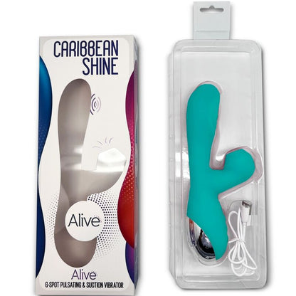 Experience ultimate pleasure with Alive Caribbean Shine Vibrator Sucker. G-spot pulsation, clitoral suction, 3 motors, 7 vibration modes, and splash-proof design. 7