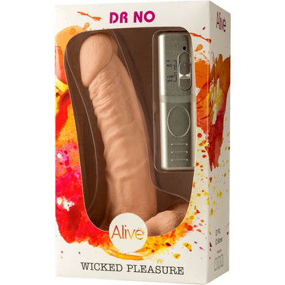 Alive Realistic Penis Vibrator offers lifelike sensations with a silky finish, strong suction cup base, and splash-proof design. Perfect for hands-free anal or vaginal pleasure.2