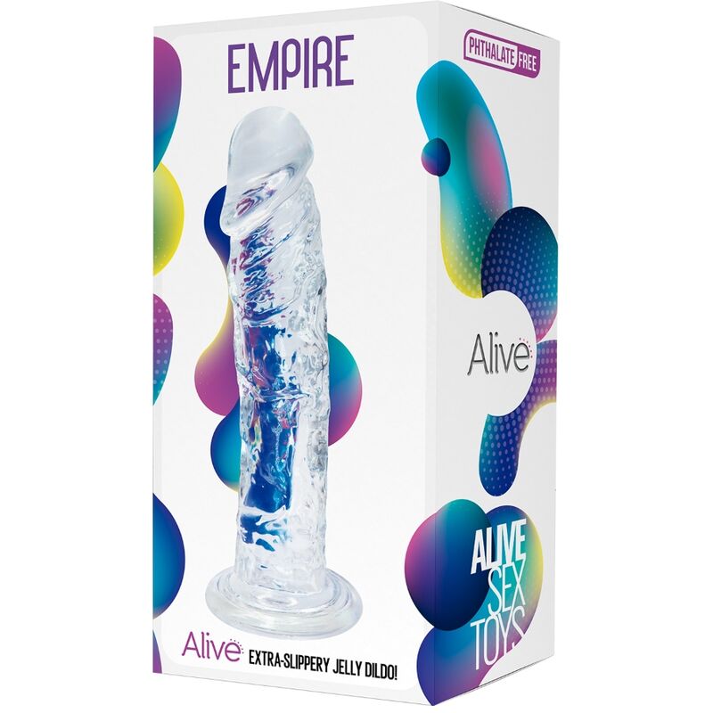 Discover unique pleasure with the Alive - Empire Realistic Penis Transparent. Hypoallergenic, phthalate-free, and waterproof, this transparent dildo enhances your experience with lifelike textures.2