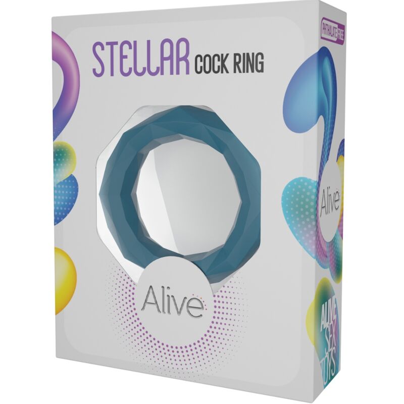 Enhance your intimate moments with the Alive - Stellar Cock Ring Green, designed for comfort, improved performance, and adventurous fun with its water-resistant features.2