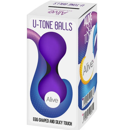 Tone your pelvic muscles with Alive U-Tone Balls. Ergonomic design, body-safe silicone, waterproof, and available in pink and violet. Enhance intimacy and wellness.5