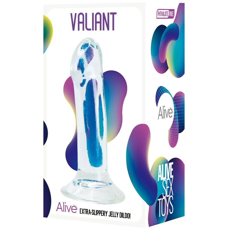 Experience heightened sensations with the Alive Valiant Transparent Realistic Dildo. Made from hypoallergenic, phthalate-free jelly and fully waterproof for safe, versatile pleasure.2