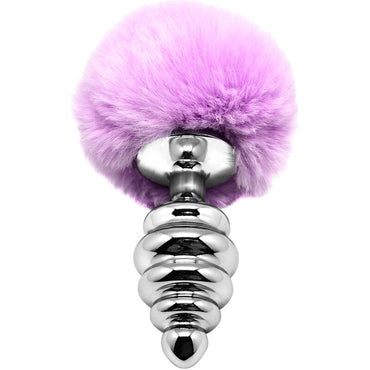 Alive - Anal Pleasure Plug Spiral Metal Fluffy Violet Size L