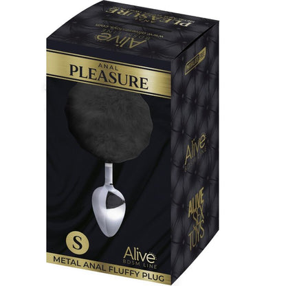 Experience anal pleasure with the Alive Anal Plug Metal Fluffy. Made of body-safe metal, with a smooth design, fluffy pompom, and heat/cold options for added sensation.10