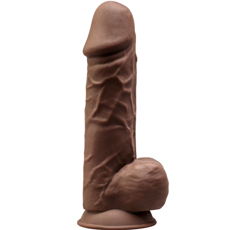 Silexd - Model 1 Realistic Penis Premium Silexpan Silicone Brown 21.5 Cm