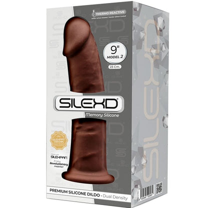 Silexd - Model 2 Realistic Penis Premium Silexpan Silicone Brown 23 Cm