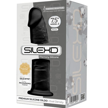 Silexd - Model 2 Realistic Penis Premium Silexpan Silicone Black 19 Cm