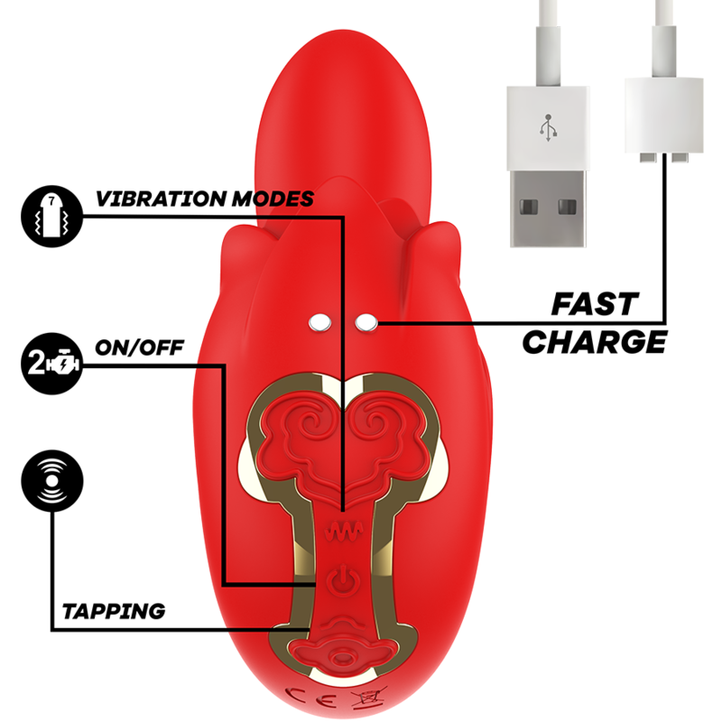 Mia - Selena Stimulator Vibrating + Tapping Red