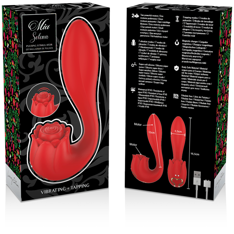 Mia - Selena Stimulator Vibrating + Tapping Red