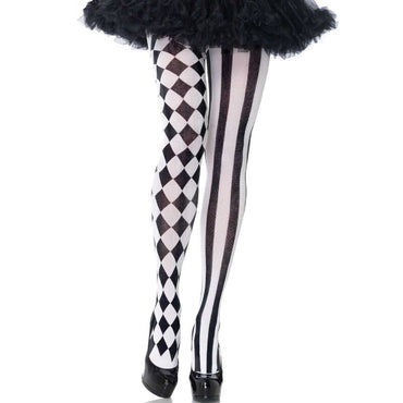 Leg Avenue - Black/White Harlequin Tights