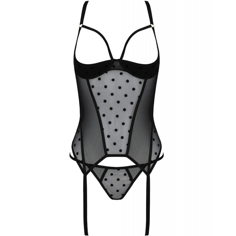 Passion - Marina Corset & Thong Black L/Xl