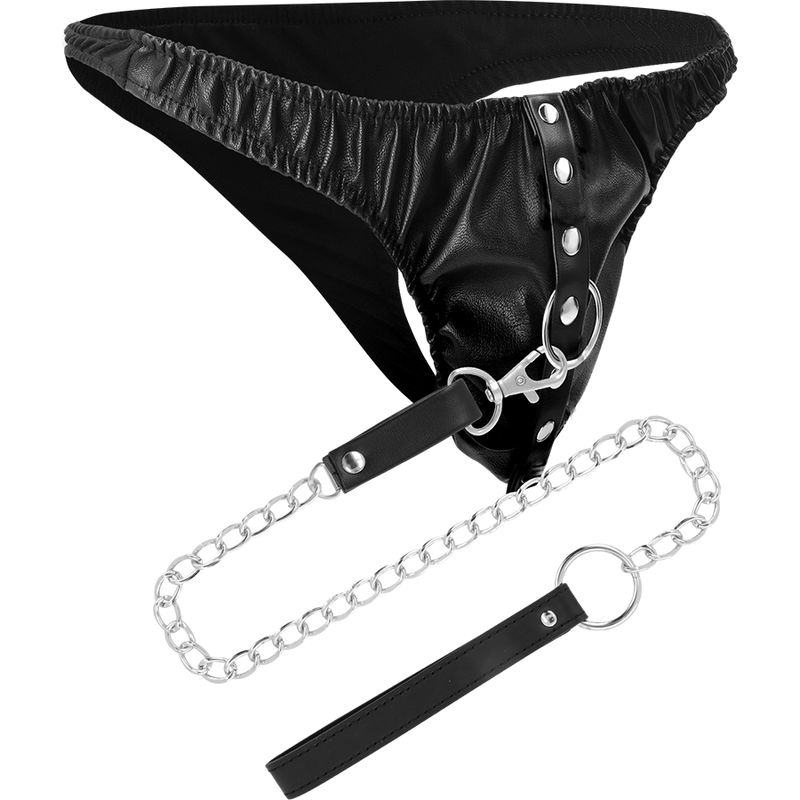 Darkness - Submission Thong With Metal Chain