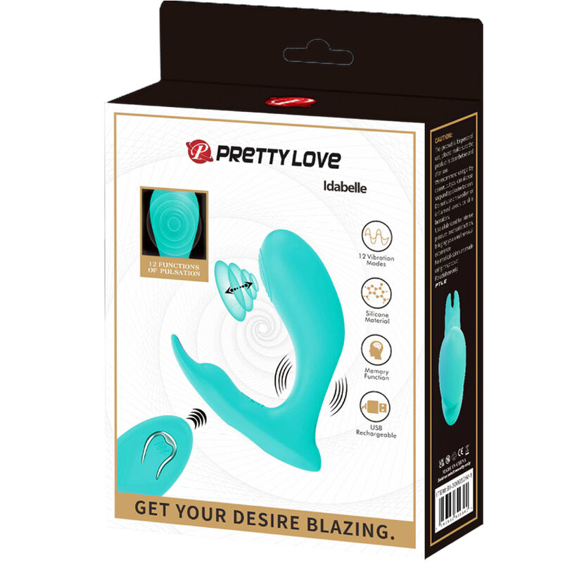 Pretty Love - Idabelle Vibration & Pulsation Remote Control Blue