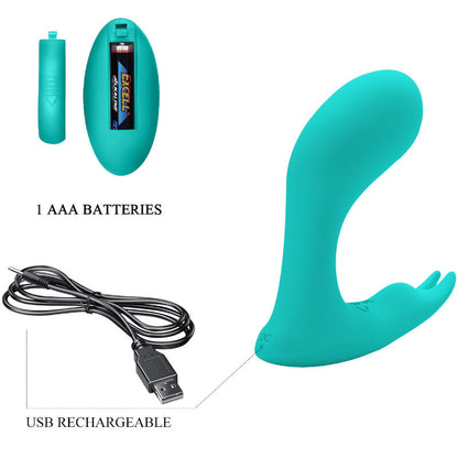 Pretty Love - Idabelle Vibration & Pulsation Remote Control Blue