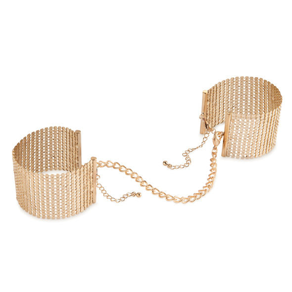 Bijoux - D�Sir M�Tallique Golden Metal Mesh Handcuffs