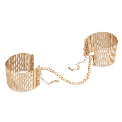 Bijoux - D�Sir M�Tallique Golden Metal Mesh Handcuffs