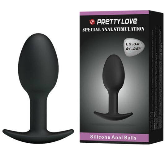 Pretty Love - Silicone Anal Plug 6.5 Cm Black