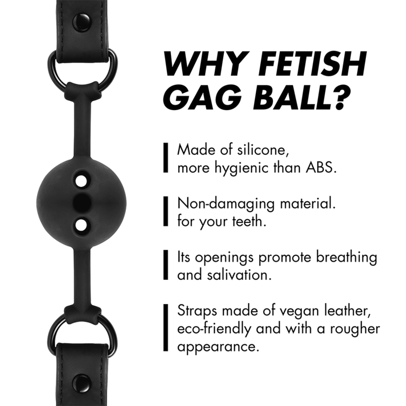 Fetish Submissive Bondage - Breathable Silicone Ball Gag