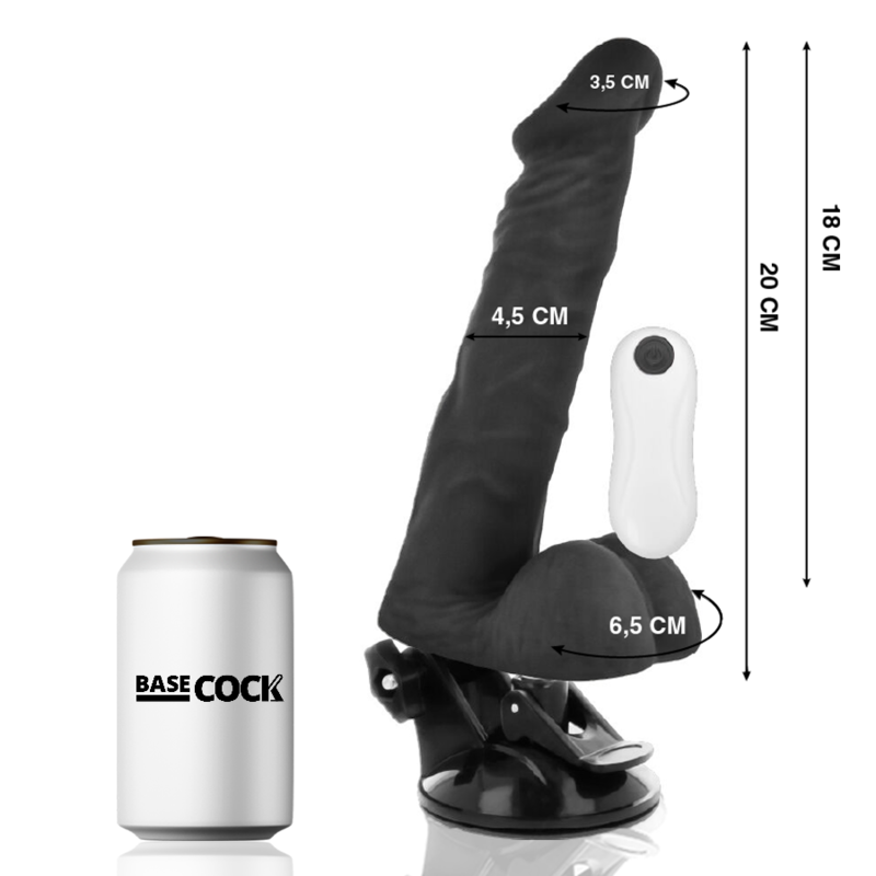 Basecock - Realistic Articulable Remote Control Black 20 Cm -O- 4.5 Cm