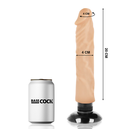 Basecock - Realistic Vibrator 2-1 Flesh 20 Cm -O- 4 Cm