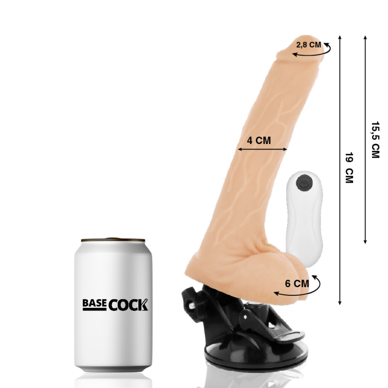 Basecock - Realistic Vibrator Remote Control Flesh 19 Cm -O- 4 Cm