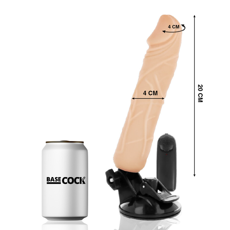 Basecock - Realistic Vibrator Remote Control Flesh 20 Cm -O- 4 Cm