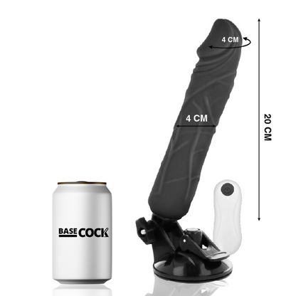 Basecock - Realistic Vibrator Remote Control Black 20 Cm -O- 4 Cm