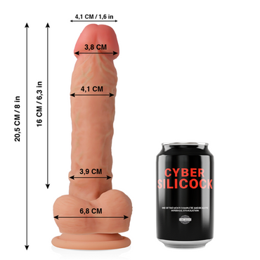 Cyber Silicock - Ultra Realistic Soft Liquid Silicone Dong 20.5 Cm -O- 4.1 Cm