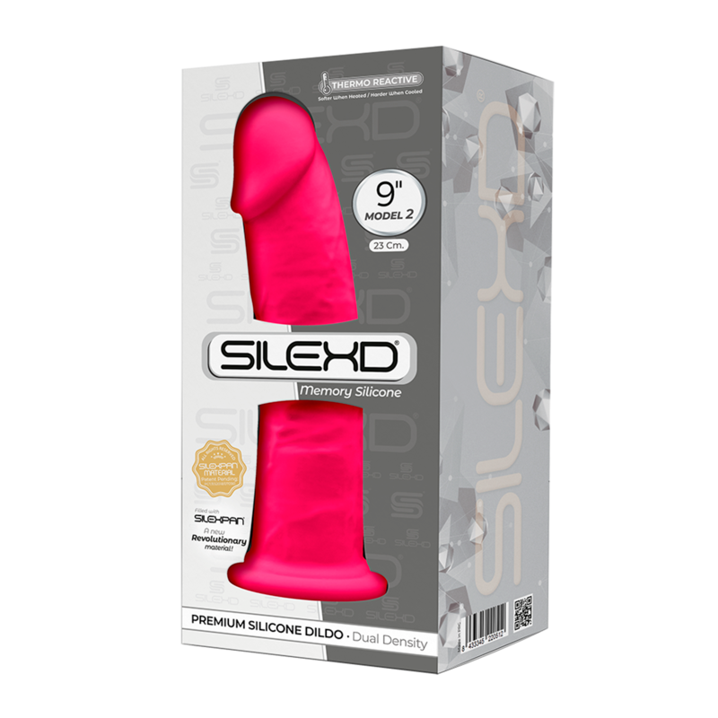 Silexd - Model 2 Realistic Penis Premium Silexpan Silicone Fuchsia 23 Cm