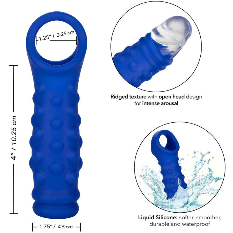 Admiral - Beaded Penis Cover Liquid Silicone Blue