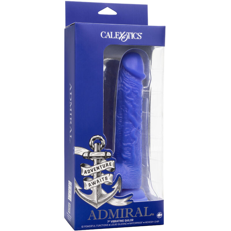 Experience lifelike pleasure with Admiral Realistic Dildo Vibrator. Liquid silicone, 10 vibration modes, suction cup base, waterproof, and USB rechargeable for endless fun.5