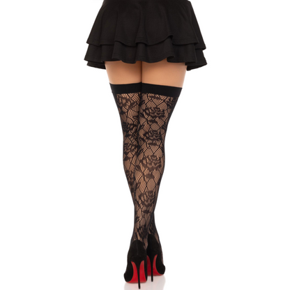 Leg Avenue - Wild Roses Net Stocks Black