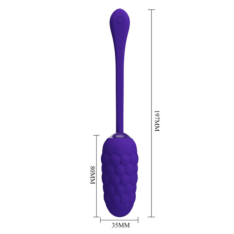 Pretty Love - Vibrating Egg With Purple Rechargeable Marine Texture