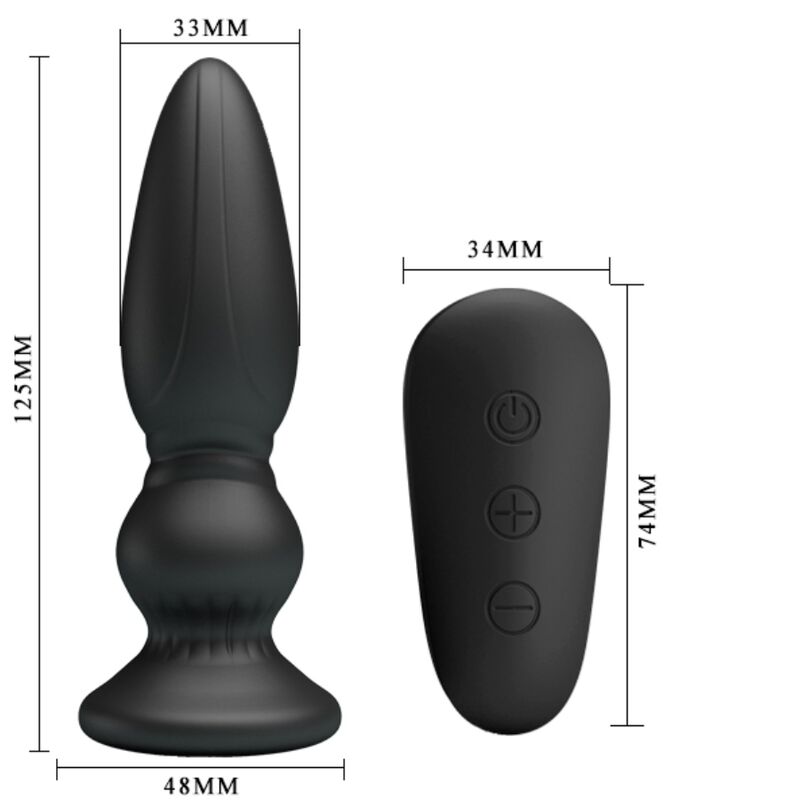 Mr Play - Powerful Vibrator Remote Control Anal Plug Black