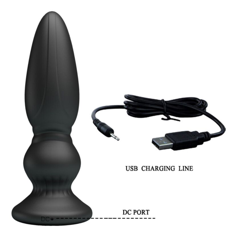 Mr Play - Powerful Vibrator Remote Control Anal Plug Black