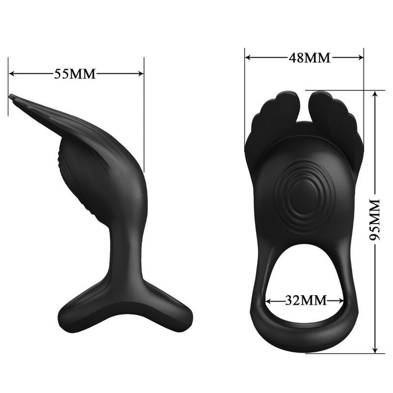 Pretty Love - Vibrant Penis Ring 7 Vibrations Black Silicone