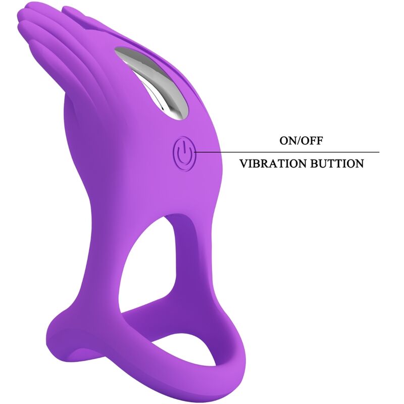 Pretty Love - Vibrant Penis Ring 7 Vibrations Purple Silicone