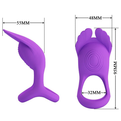 Pretty Love - Vibrant Penis Ring 7 Vibrations Purple Silicone