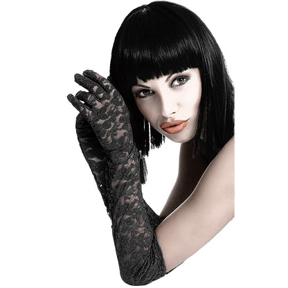 Chilirose CR 3071 red lace evening gloves detail