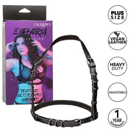 California Exotics - Euphoria Plus Size Halter Buckle Harness Black