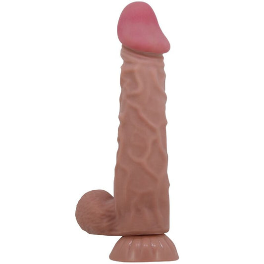 Pretty Love - Sliding Skin Series Realistic Dildo With Sliding Skin Suction Cup Brown 24 Cm